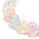 Bracciale elasticizzato con perline a cuore in acrilico color caramello per bambini BJEW-JB08241-4