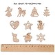 100Pcs Christmas Unfinished Wooden Ornaments WOCR-CJ0001-02-2