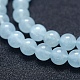 Chapelets de perles en aigue-marine naturelle G-P342-10-6mm-A++-3
