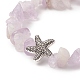 Bracelet extensible en alliage de perles de pierres précieuses mélangées naturelles et d'étoiles de mer pour femme BJEW-JB09233-5