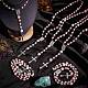 Collar de cuentas de rosario de perlas de vidrio y resina NJEW-PH01473-4