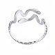 304 Stainless Steel Snake Wrap Open Cuff Ring RJEW-T023-82P-2