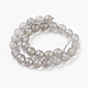 Chapelets de perles en agate grise naturelle X-G-G067-6mm-1-2