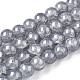Chapelets de perles en verre craquelé peint DGLA-Q023-8mm-YS34-A-1