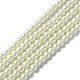 Hebras redondas de perlas de vidrio teñido ecológico HY-A002-4mm-RB011-1