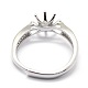 Componentes del anillo de dedo de plata de ley 925 ajustables STER-I016-038P-3