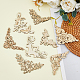 SUPERFINDINGS 32Pcs 8 Style Flower Pattern Hollow out Unfinished Wood Pieces WOOD-FH0002-13-5