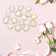 DICOSMETIC 24Pcs 4 Styles Cubic Zirconia Charms Ring with White Resin Crystal Charms Light Gold Imitation Cat Charms Triangle Oval Round Alloy Charms for Jewelry Making FIND-DC0002-99-4
