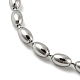 201 bracelets chaîne en perles de rugby en acier inoxydable BJEW-G696-01B-P-2