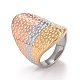 Chapado en iones (ip) 304 anillo de dedo grueso de acero inoxidable para mujer RJEW-B040-06B-1