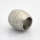 Gros trou 202 perles texturées en fût en acier inoxydable STAS-O048-28-2