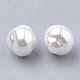 環境に優しいプラスチック模造真珠ビーズ  高い光沢  グレードA  ホワイト  11x12mm  穴：1.5mm MACR-T013-13-2