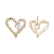 Clear Cubic Zirconia Heart Stud Earrings EJEW-N012-51LG-A-1