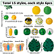 SUNNYCLUE 90Pcs 15 Styles Painted Summer Theme Natural Wood Beads WOOD-SC0001-48-2