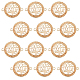 DICOSMETIC 12Pcs Tree of Life Link Connector Flat Round Charm with Hole Lucky Tree Pendant Hollow Tree Charm with Rhinestone Brass Dangle Pendant Supplies for DIY Bracelet Jewelry Making KK-DC0001-60-1