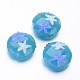 Ocean Style Flat Round with Starfish/Sea Stars Handmade Lampwork Beads LAMP-F006-08-2