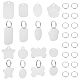 Ahadermaker kit per la creazione di portachiavi con ciondolo a forma di etichetta vuota fai-da-te DIY-GA0004-18-1