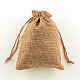 ポリエステル模造黄麻布包装袋巾着袋  ペルー  13.5x9.5cm X-ABAG-R004-14x10cm-03-1