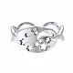 304 Stainless Steel Moon and Star Open Cuff Ring RJEW-T023-12P-1
