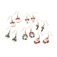 Set di orecchini pendenti in smalto in lega a tema natalizio EJEW-JE04512-1