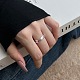 925 anillo de dedo cruzado triple de plata de ley para mujer. RJEW-M164-04-6