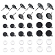 UNICRAFTALE 30pcs 3 Size Tray Stud Earring Making Kits 304 Stainless Steel Stud Earring Bezel with Transparent Glass Cabochons Black Stud Earring Findings with Loop with for Jewelry Making STAS-UN0040-32-1