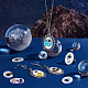 PandaHall Elite ガラスカボション  楕円形の宇宙飛行士の模様  宇宙のテーマ模様  25x18x5mm  約50個/袋  1袋/箱 GLAA-PH0002-26B-5