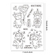 GLOBLELAND Happy Birthday Theme Clear Stamps Cartoon Cows Silicone Clear Stamp Seals for Cards Making DIY Scrapbooking Photo Journal Album Decor Craft DIY-WH0167-56-618-2