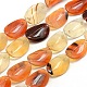 Oval Natural Red Agate Beads Strands G-P063-33-1