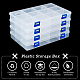 Benecreat4pcs長方形ppプラスチックビーズ保管容器  12コンパートメントオーガナイザーボックス  ヒンジ付き蓋付き  小さな部品用  ハードウェアとクラフト  透明  22.5x15.3x3cm CON-BC0002-24-4