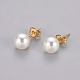 Pendientes de imitación de perlas de plástico STAS-D0001-03-G-1