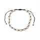 Collier de perles tressées en coquillage cauri naturel et turquoise synthétique pour femme NJEW-JN04253-02-1
