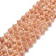 Natural Peach Moonstone Beads Strands G-P463-22-1