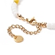 Bracelet à maillons fleur de vie tressé en verre avec bracelet en perles de perles naturelles pour femme BJEW-TA00173-5