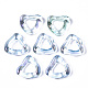 透明樹脂指輪  ABカラーメッキ  三角形  ライトスカイブルー  内径：11mm X-RJEW-T013-005-E06-1