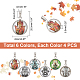 Dicosmétique 24 pièces 6 couleurs hamsa main motif pendentifs en verre GLAA-DC0001-01-5