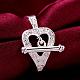 Романтическое сердце из латуни кубического циркония кольца для женщин RJEW-BB11525-8-4