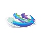 カラフルな漫画のステッカー  ビニール防水デカール  ウォーターボトル用ラップトップ電話スケートボードの装飾  海をテーマにした模様  5.1x3.7x0.02cm  49個/袋 DIY-A025-08-4