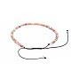 Bracelets de perles tressées en verre électrolytique réglable BJEW-JB04588-04-3