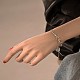 Lucky Girl & Rose Flat Round and Chain Tassel Charm Bracelet for Girl Women BJEW-BB44240-A-3