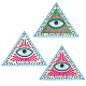 HOBBIESAY 3 Colors Sequin Bling Eye Patches 203-204mm Triangle Eye Iron on Patch Cartoon Motif Applique Embroidery Garment Accessory DIY Sewing Accessories for Hoodies T-Shirt Jeans Jackets DIY-HY0001-06-1