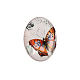 Butterfly Printed Glass Oval Cabochons X-GGLA-N003-13x18-C17-1
