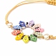Bracelet de perles de tournesol tressées en graines de verre BJEW-MZ00023-4