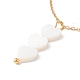 Collier pendentif coeur coquillage naturel avec 304 chaines inox pour femme NJEW-C016-05G-1