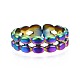 304 anneau de manchette perlé ovale en acier inoxydable RJEW-N038-080-2