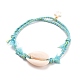 Verstellbare geflochtene Perlenarmbänder aus Baumwolle BJEW-JB05602-2