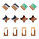 Cheriswelry 12pcs 6 styles pendentifs en résine transparente et bois de noyer RESI-CW0001-14-2