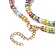 Conjuntos de pulsera y collar con cuentas de vidrio de color arcoíris SJEW-JS01269-6