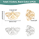 DICOSMETIC 8Pcs 2 Colors Stainless Steel Pendants Hollow Pressed Frame Moth Charms Golden Color Dangle Charms Making Kits for Jewelry Making STAS-DC0007-01-4