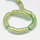 Twist Tube Shaped Handmade Gold Foil Lampwork Beads Strands FOIL-L006-06-3